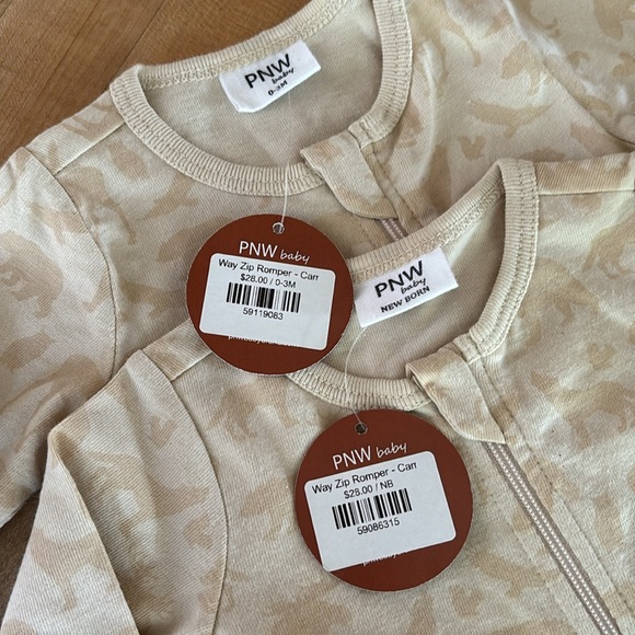 NWT Woodland Animal Print PNW Baby Rompers - Picture 7 of 7